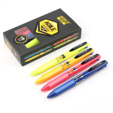 Multi-function plastic colorful 4 in 1 ballpoint pen hot sales retractable ball pen